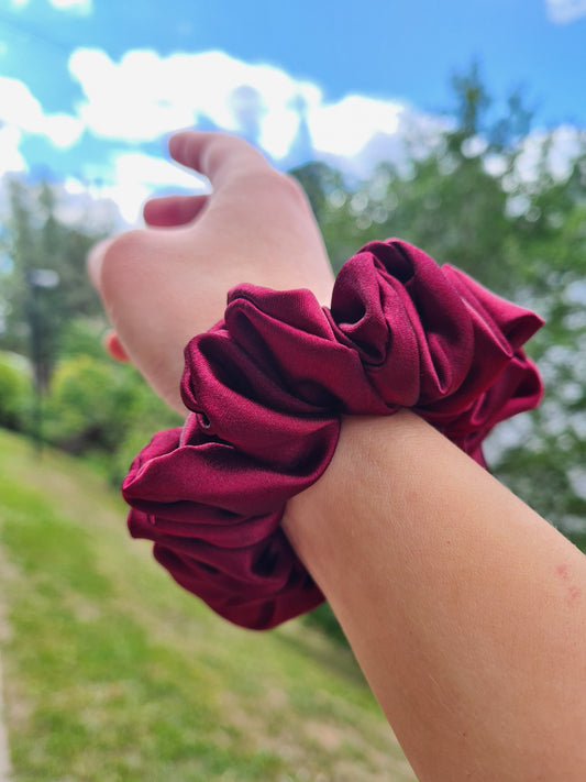 Red Satin Scrunchie
