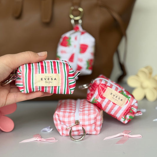 Candy Cane Keychain Coin Pouch
