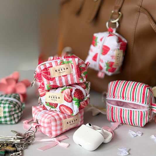 Sweet Strawberry Keychain Coin Pouch