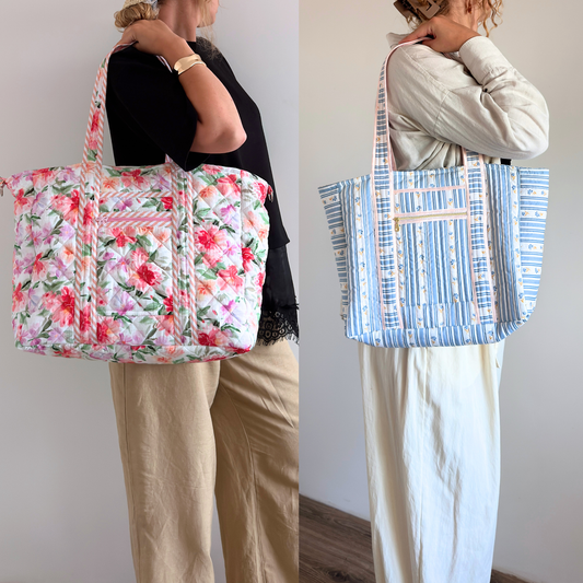 LILA Tote Bag PDF Pattern 2 sizes - Instant Download Pattern with Instructions