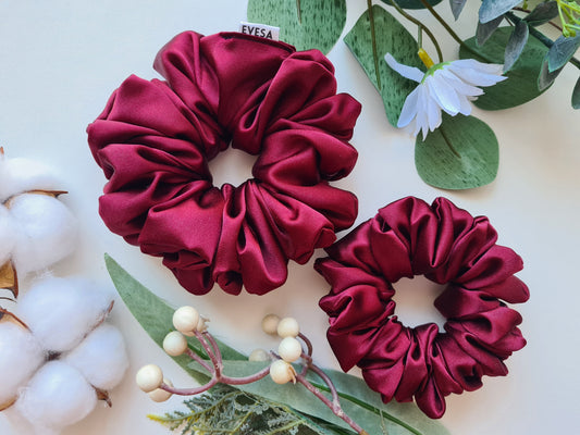 Red Satin Scrunchie