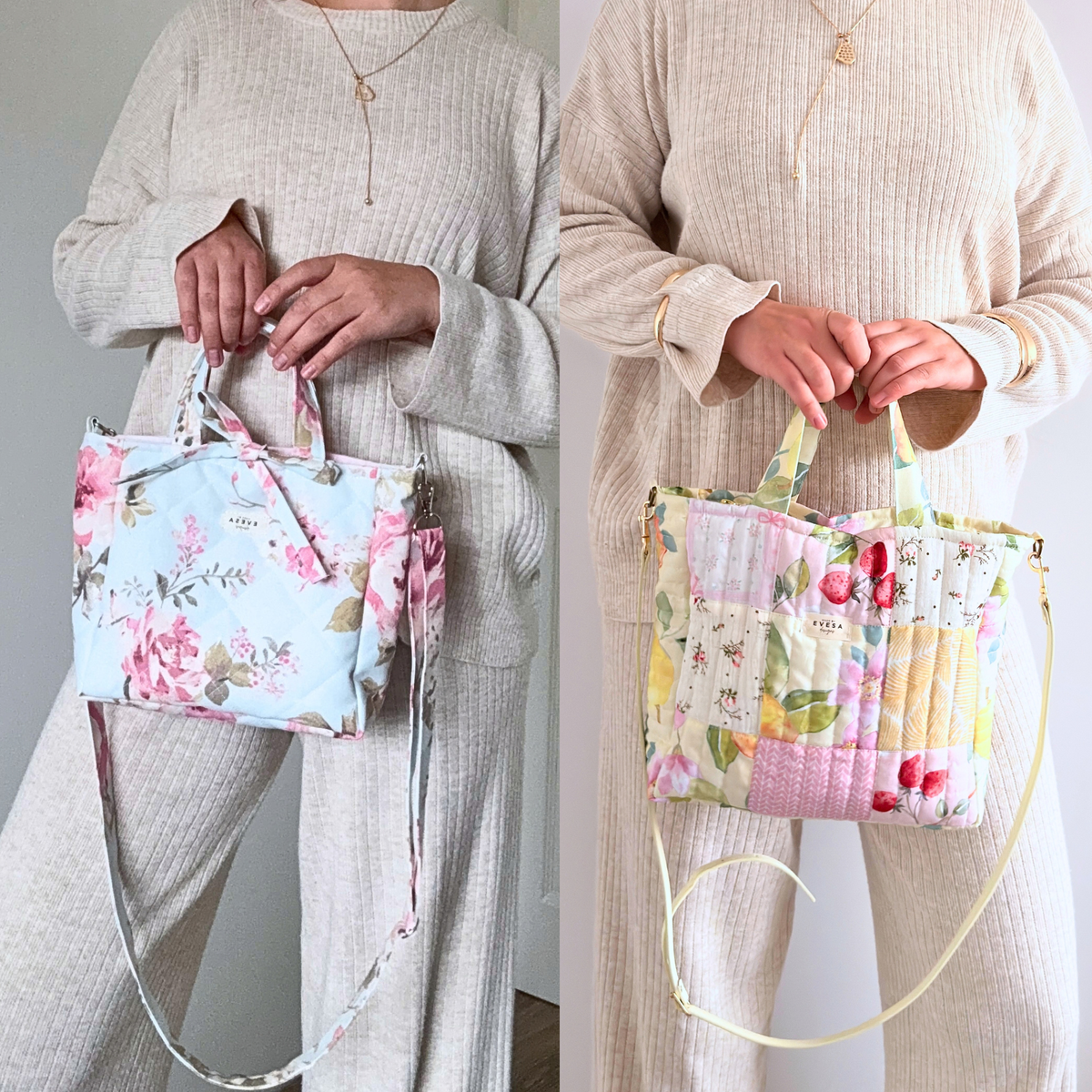 MINI Tote Bag PDF Pattern 2 sizes - Instant Download Pattern with Instructions