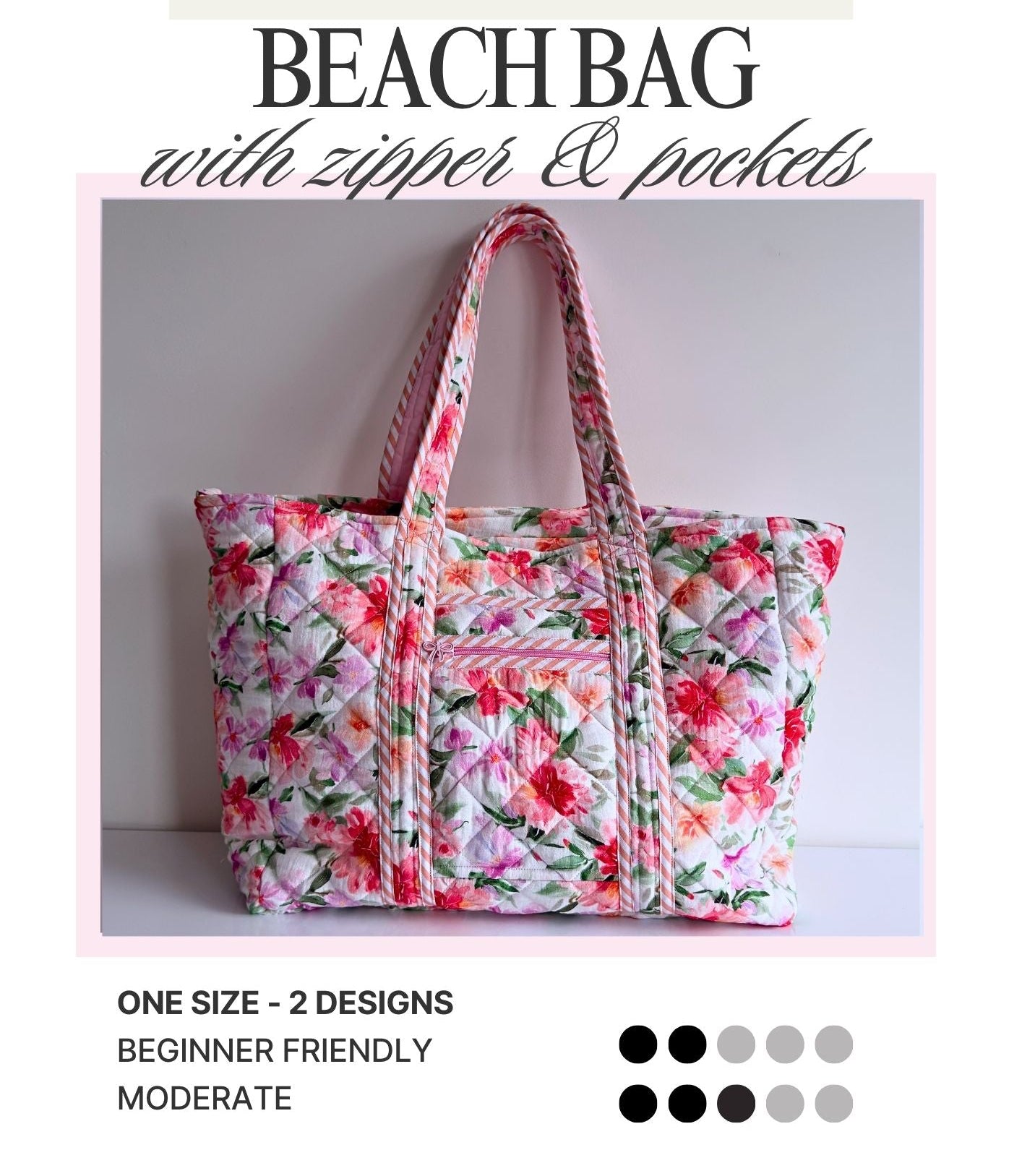 Beach Bag PDF Pattern 2 designs - Instant Download Pattern with Instructions