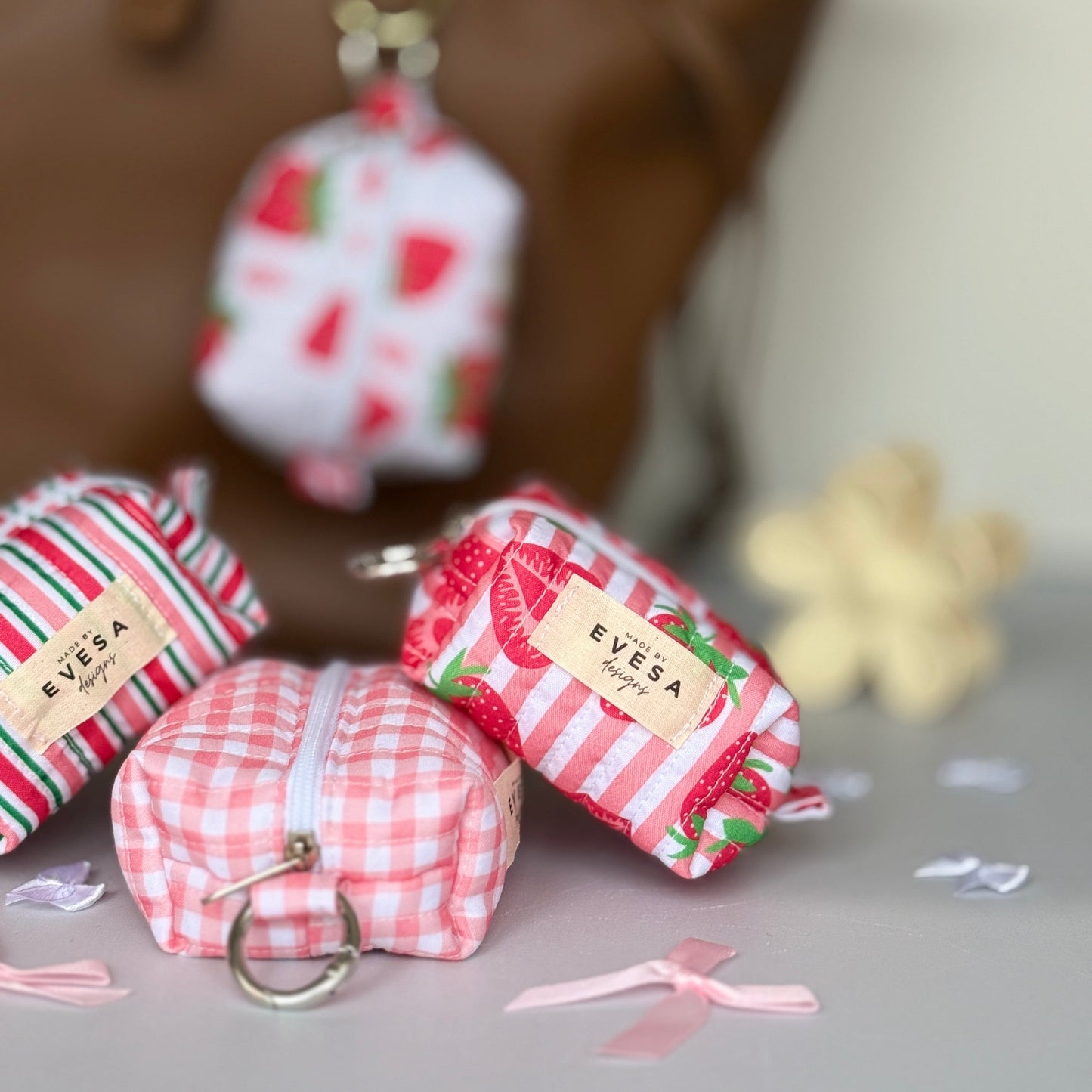 Sweet Strawberry Keychain Coin Pouch