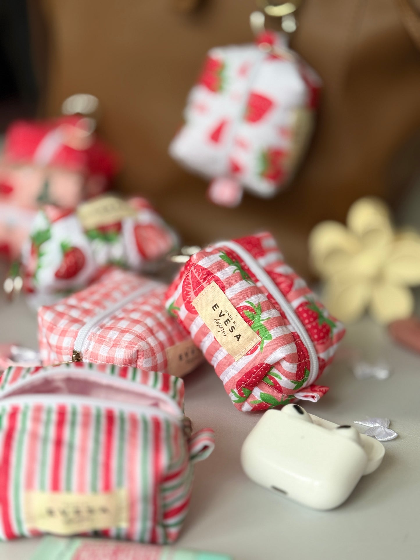 Candy Cane Keychain Coin Pouch