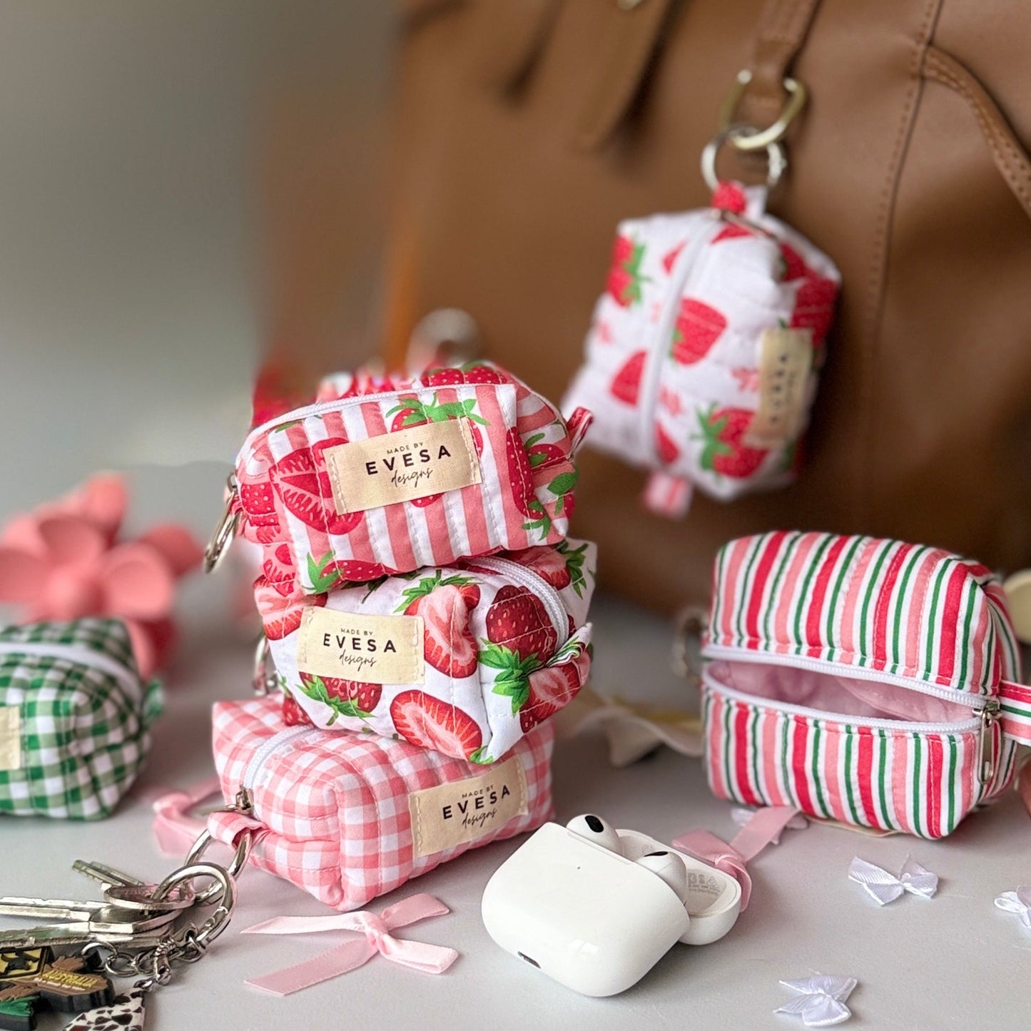 Sweet Strawberry Keychain Coin Pouch