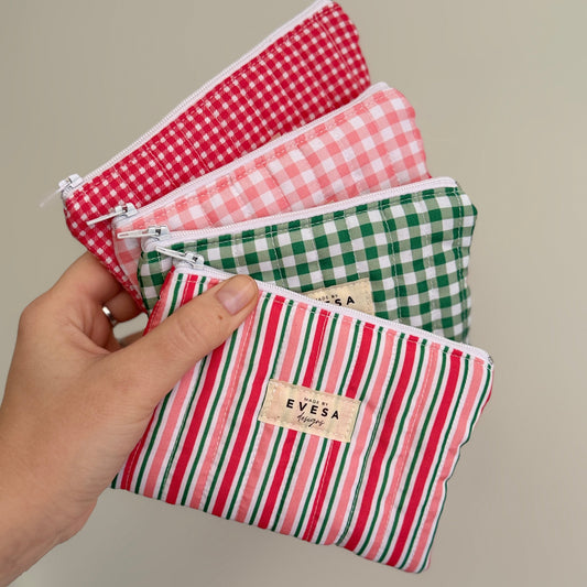 Candy Cane & Gingham Mini Pouch