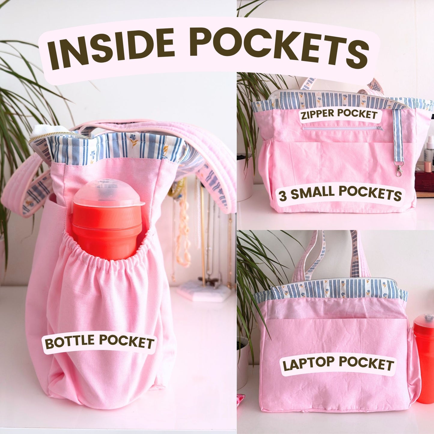 LILA Tote Bag PDF Pattern 2 sizes - Instant Download Pattern with Instructions