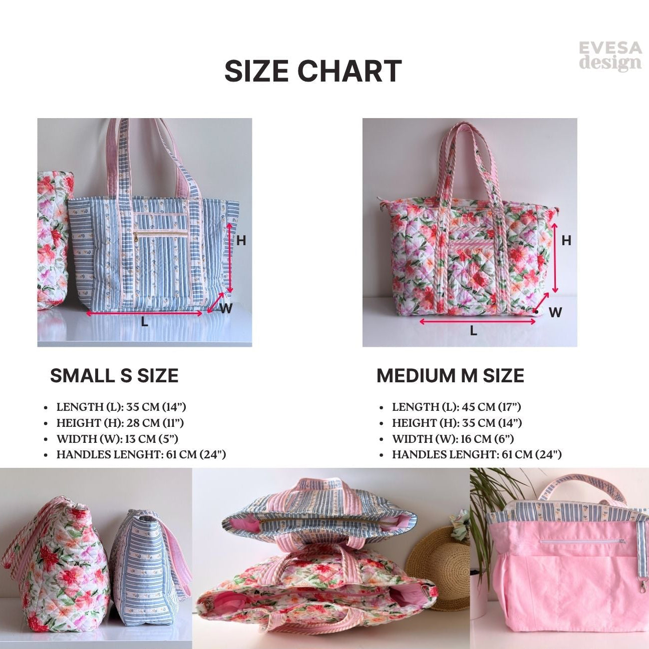 LILA Tote Bag PDF Pattern 2 sizes - Instant Download Pattern with Instructions
