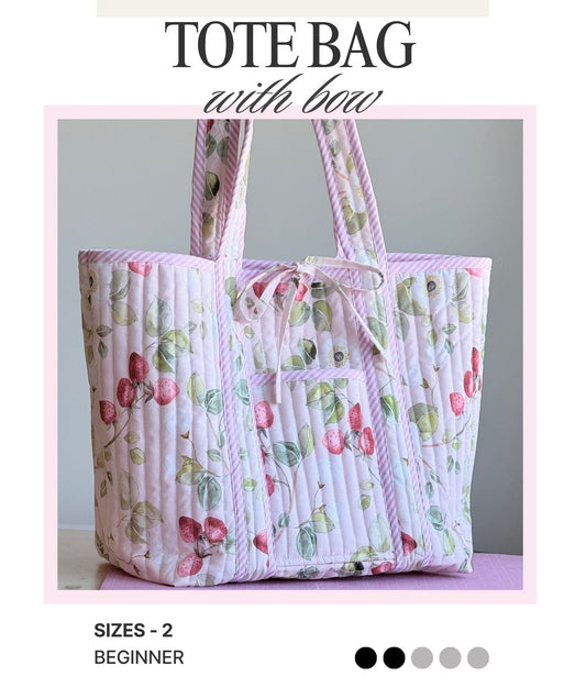 Tote Bag PDF Pattern 2 sizes - Instant Download Pattern with Instructions