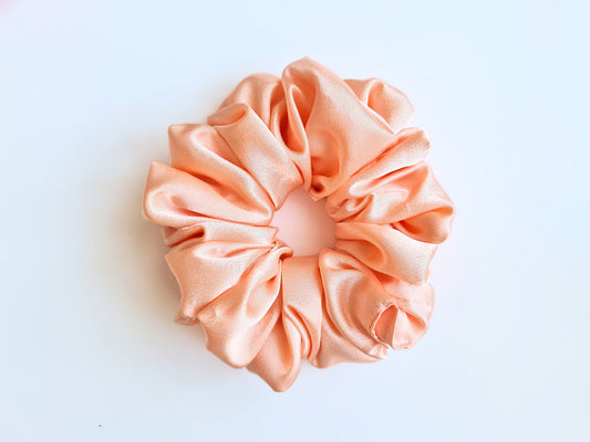 Peach Satin Scrunchie