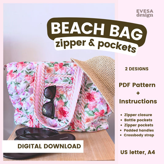 Beach Bag PDF Pattern 2 designs - Instant Download Pattern with Instructions
