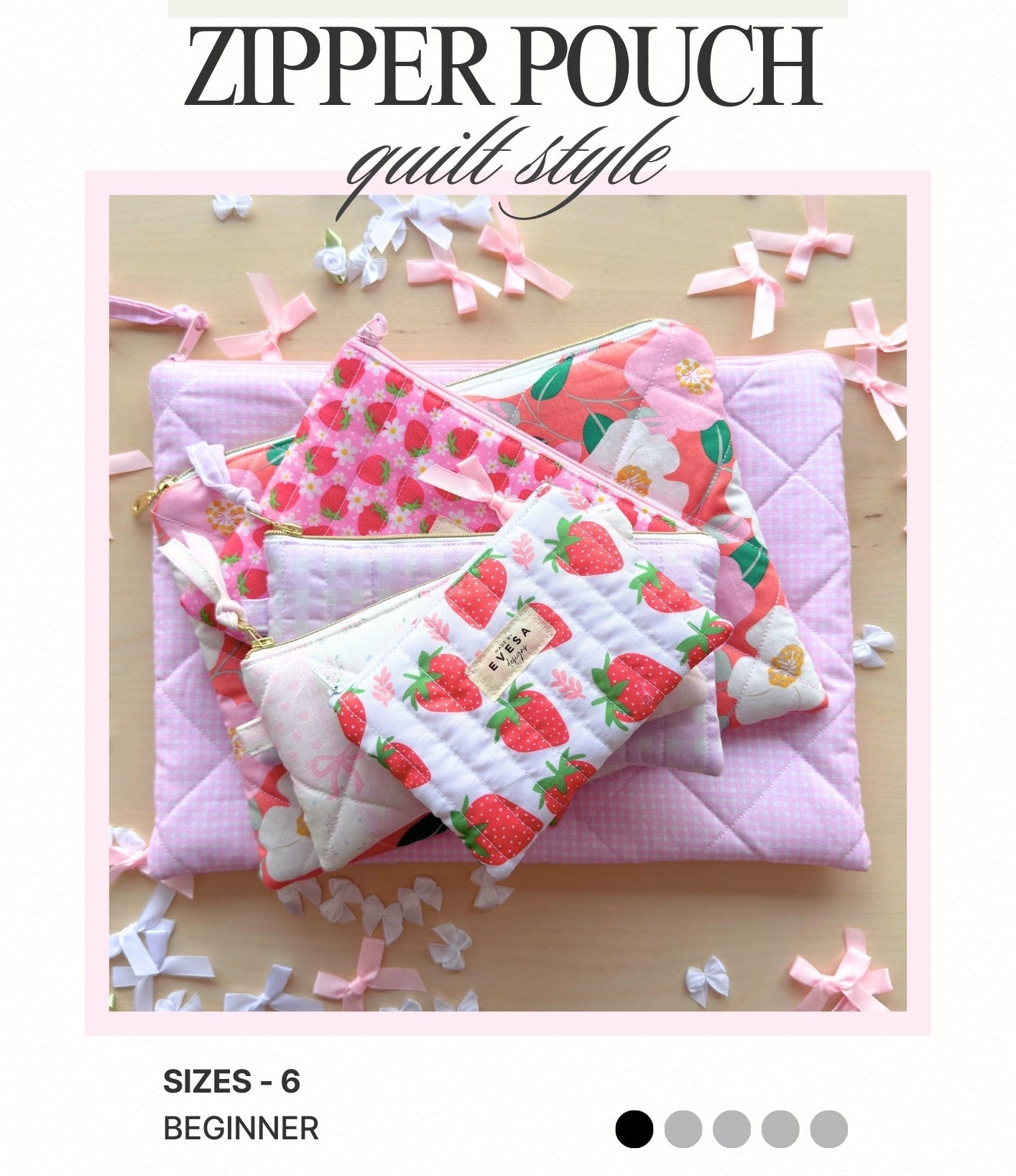 Zipper Pouch PDF Pattern - Downloadable Pattern with Instructions