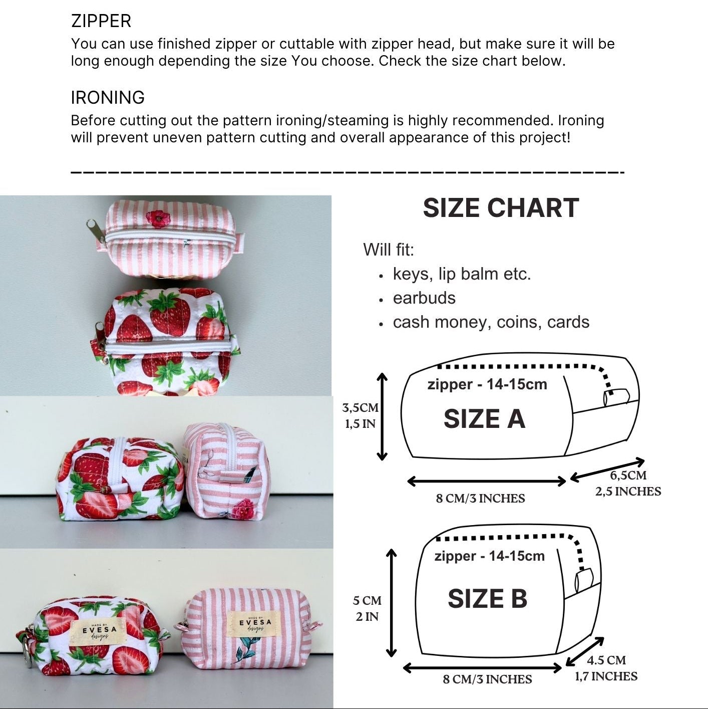 Keychain Pouch PDF Pattern - Downloadable Pattern with Instructions